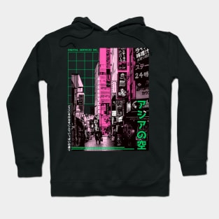 Japanese Neon City Night Hoodie